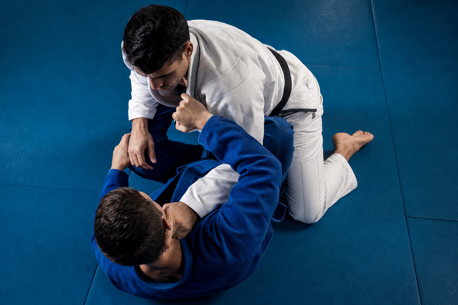 BJJ athletes training on the mats